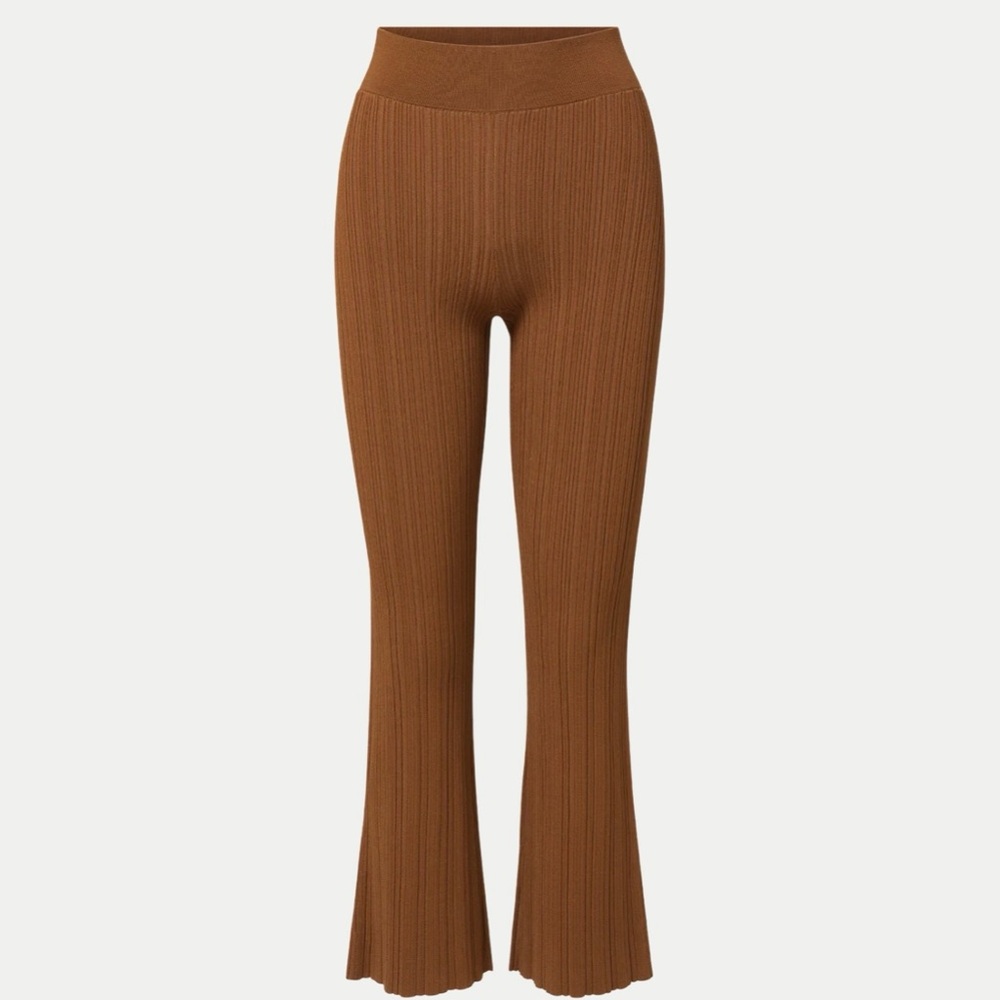 Veronica Beard Massato Dark Whisky Ribbed Pull on Pants NWT Small